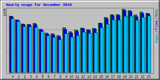 Hourly usage for December 2010