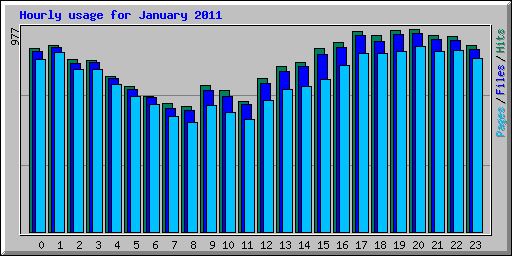 Hourly usage for January 2011