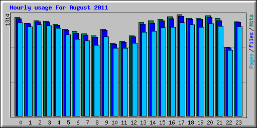 Hourly usage for August 2011